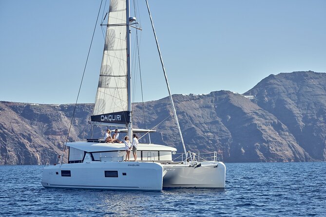 Santorini Oia: Private Sunset Catamaran Cruise with BBQ & Drinks - Where you meet the boat, and how pickup works from Imerovigli