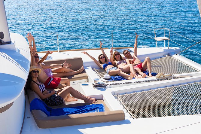 Santorini Private Catamaran Cruise with BBQ, Open Bar & Transfers - Indian Rocks and sea-level caldera views: the scenery you can’t get from shore
