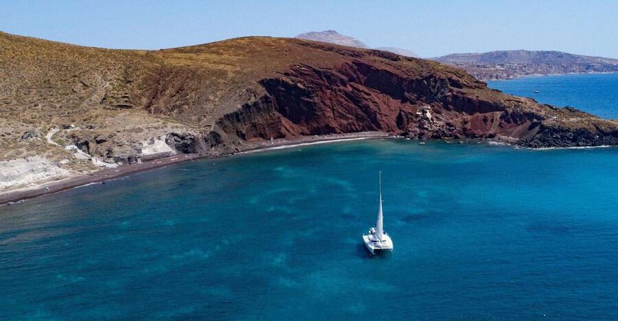 Santorini: Private Day Cruise with a BBQ meal and Open Bar - Caldera-Style Cruising, With Real Time in the Water