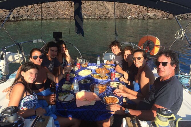 Santorini Private Daytime Sailing Cruise with Meal, Drinks &Transfer included - Thirassia swimming: the best payoff for your time on the water