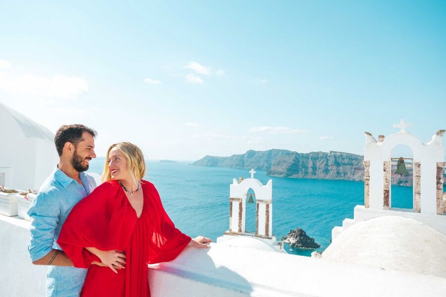 Santorini Private Photoshoot - The Blue Domes Moment: How a Photographer Makes It Look Effortless