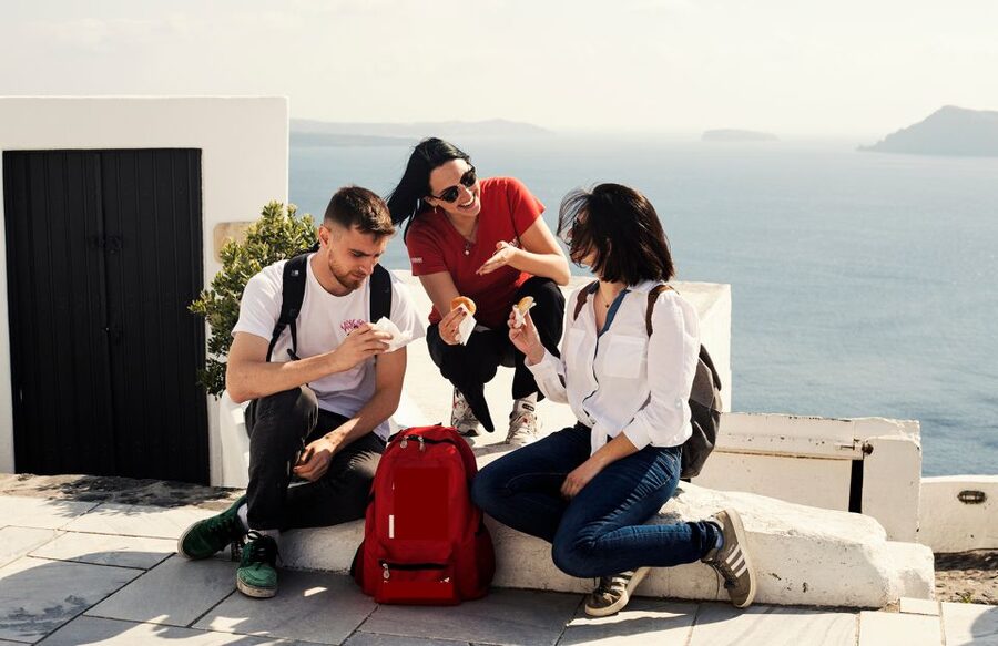 Santorini: Private Vistas Morning Hike inc. tastings - Seasonal tapas and volcanic-stone beer as your late-morning anchor