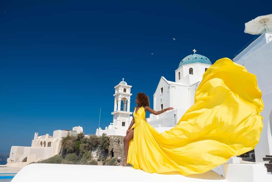 Santorini: Proffessional Flying Dress Photoshoot - Price, Value, and What the Extra Costs Actually Mean