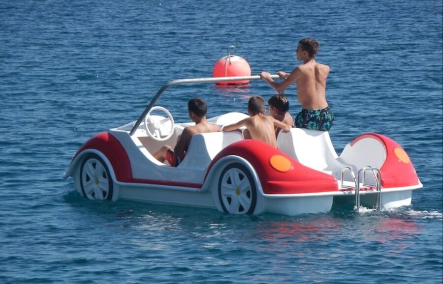 Santorini: Sail into Serenity with Our Pedal Boats - Santorini pedal boats: calm water fun for up to 4