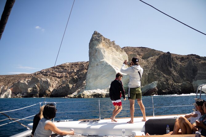 Santorini Sailing Catamaran Daily Cruises w/ Greek BBQ @Thirasia - Thirasia swim and snorkeling: where the day turns into vacation mode