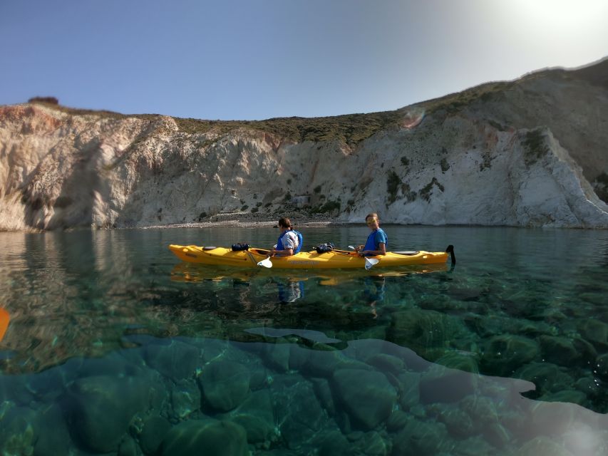 Santorini: Sea Caves Kayak Trip with Snorkeling and Picnic - Kayaking the south coast and finding the “blue caves” magic