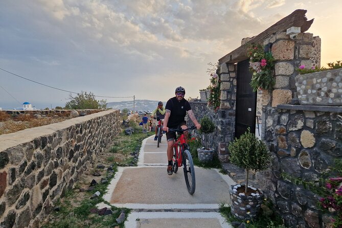 Santorini Small Group Guided E-bike Tour & Local Tomato Museum - Akrotiri’s Venetian viewpoint at Heart of Santorini