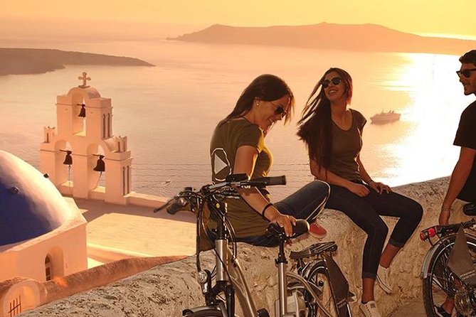 Santorini Tour on Electric Bikes & Scooters - Caldera views at the Heart of Santorini, then back through Emporio windmills