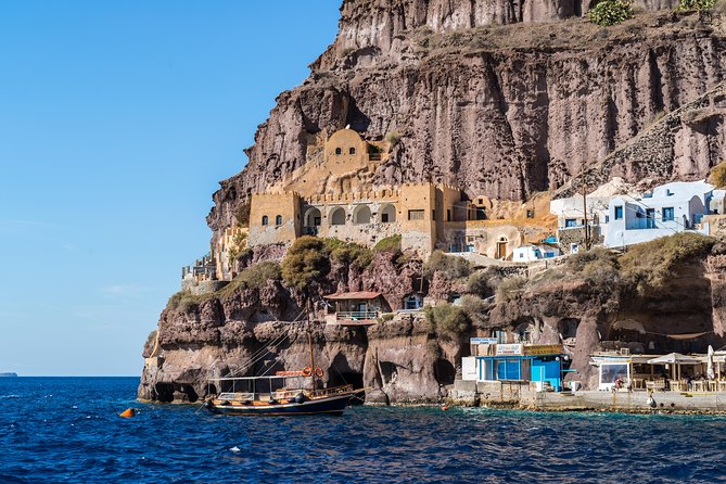 Santorini Volcano and Hot Springs Cruise Tour from Fira Old Port - Palea Kameni hot springs: the swim is the star, and it may be tepid