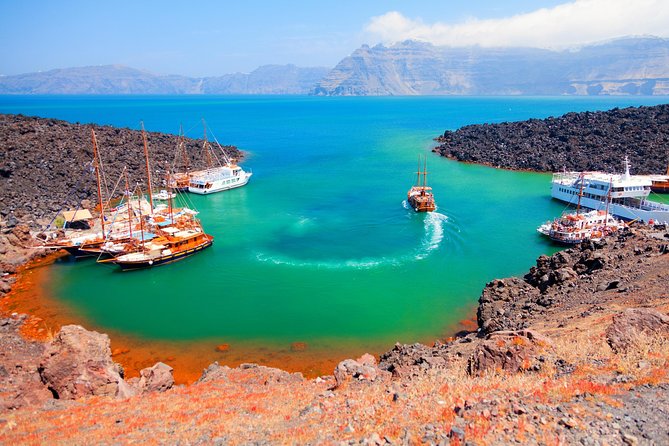 Santorini Volcano Sunset Cruise with Dinner - Stop 1, Nea Kameni volcano: where the guide earns their spot