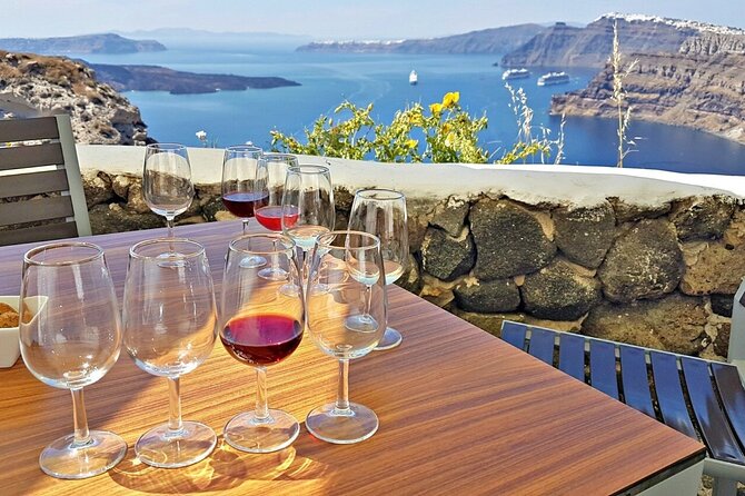 Santorini Wine Secrets - Venetsanos in Megalochori, where the view does the talking