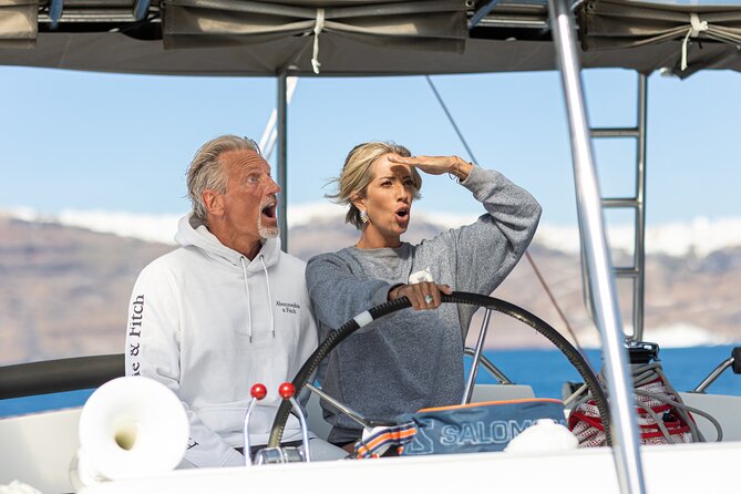 Semi Private Santorini Catamaran Tour - Drinks, BBQ, and how the crew runs the day