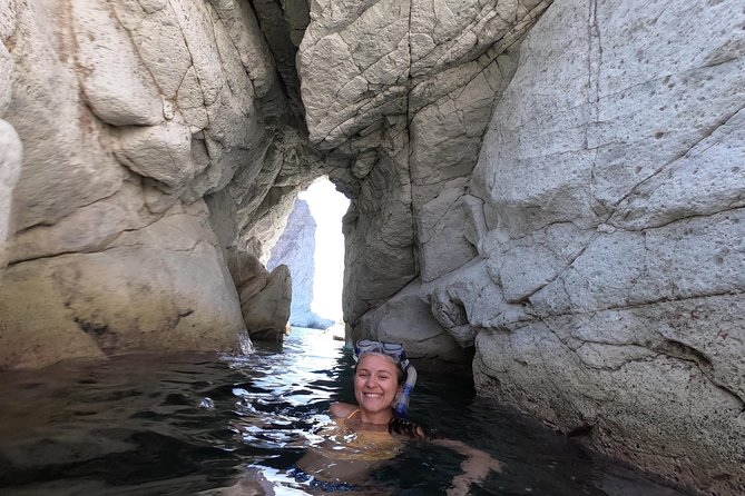 Small-Group Santorini Sea Caves Kayak Trip with Snorkeling & Picnic - Snorkeling, swimming, and the non-swimmer limitation