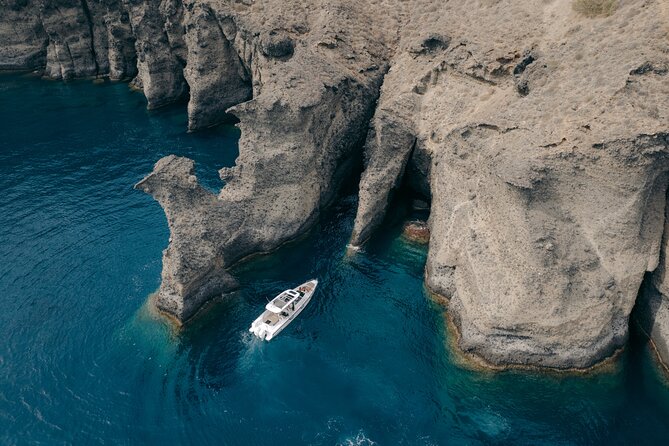 The Fastest Private Motor Yacht in Santorini - All Inclusive Tour - Old Port in Fira and the Cable Car Reality