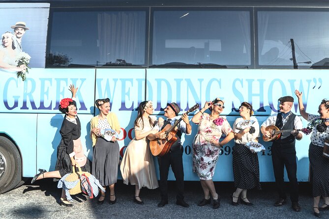 The Greek Wedding Show - Santorini - Getting to The White Door Theatro and claiming your seat
