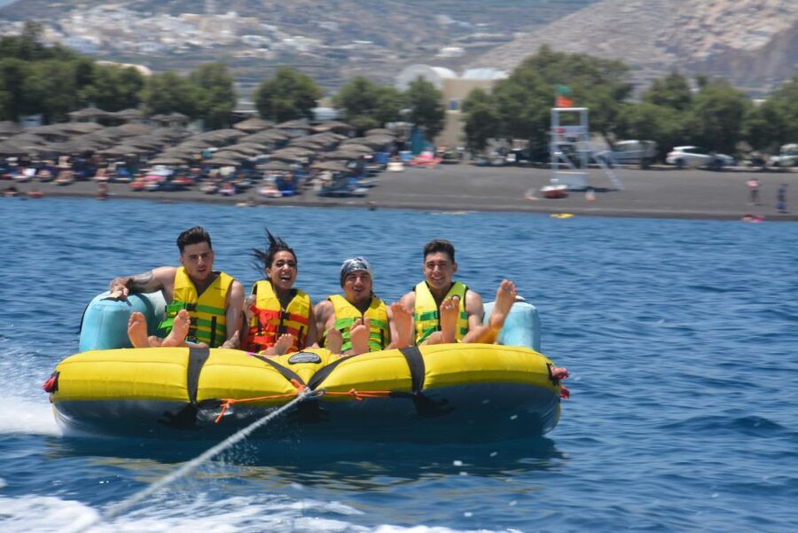 Thrill Waves Tubing at Perivolos Beach, Santorini - What Happens Before You Ride (Life Jackets, Lockers, Clear Rules)